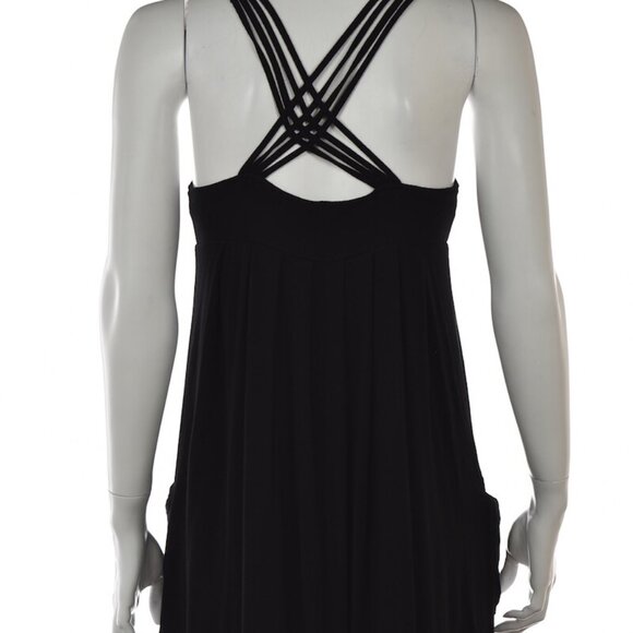 Calvin Klein Criss-Cross Strapped Black Solid Sheath Sleeveless Dress sz 2 EUC - Picture 10 of 10